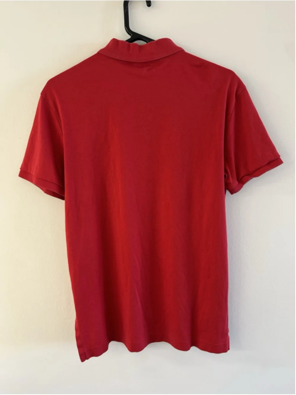 Polo Ralph Lauren Shirt Short Sleeve Pima Soft Touch M Red Tri-color Pony Mens